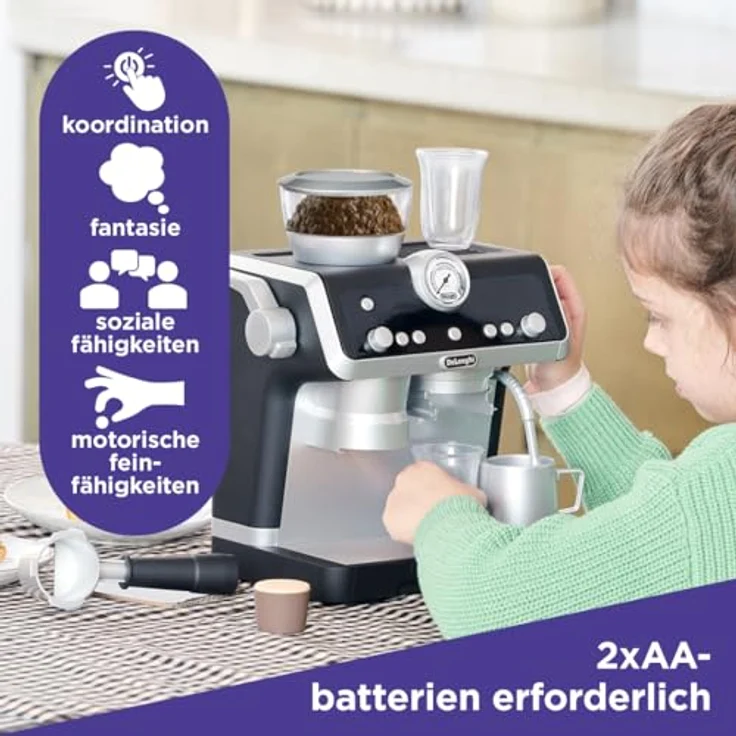 Casdon DeLonghi Barista Kaffeemaschine für Kinder, mit Soundeffekten und Zubehör, ab 3 Jahren – Bild 4