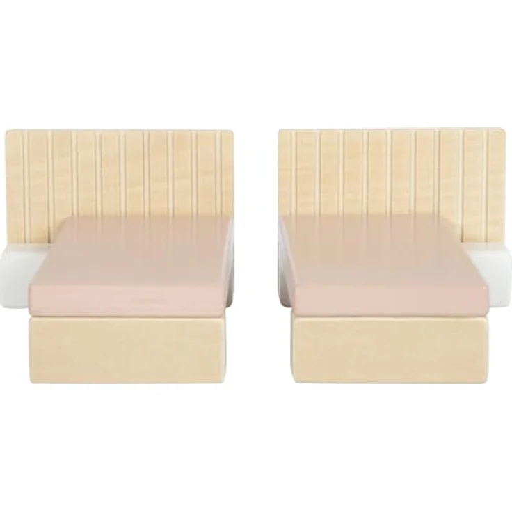 Small Foot Puppenhausmöbel Schlafzimmer, 12-tlg. Set mit Betten, Kleiderschrank und Accessoires in Naturholz – Bild 5