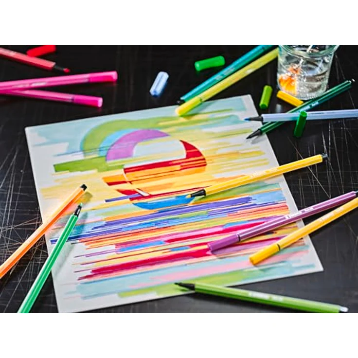 STABILO Faserstift STABILO Pen 68 Filzstift - 1 mm - 15er Metalletui - 65 Premiumfarben inklusive Neon und Pastell – Bild 8