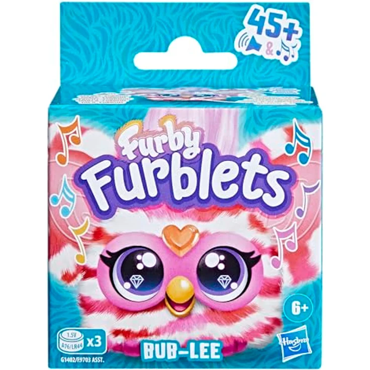 Hasbro Furby Furblets Bub-Lee, interaktives Plüschtier mit K-POP Musik und Schlüsselanhänger, pink-weiß gestreift, für Kinder ab 6 Jahren – Bild 2
