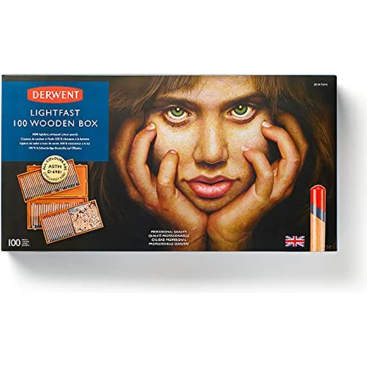 Derwent Lightfast Buntstifte, 100 Stück in Holz-Geschenkbox, 4 mm Runder Kern in Premium-Stärke, Cremige Textur, Ideal für Kunst, Zeichnen & Malen, Professionelle Qualität, 2305693 – Bild 3
