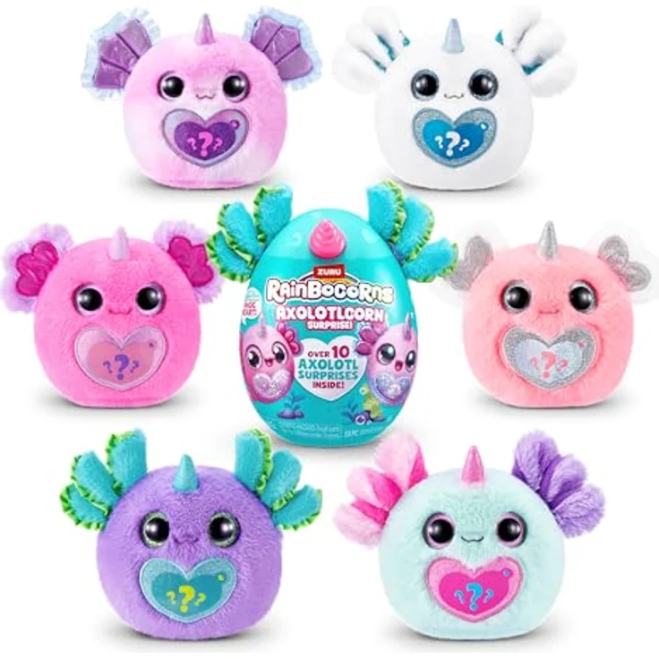 ZURU Rainbocorns Axolotlcorn Surprise (Candy), Plüschspielzeug mit 10 Überraschungen, Tie-dye Pink Axolotl, für Mädchen ab 3 Jahren – Bild 5