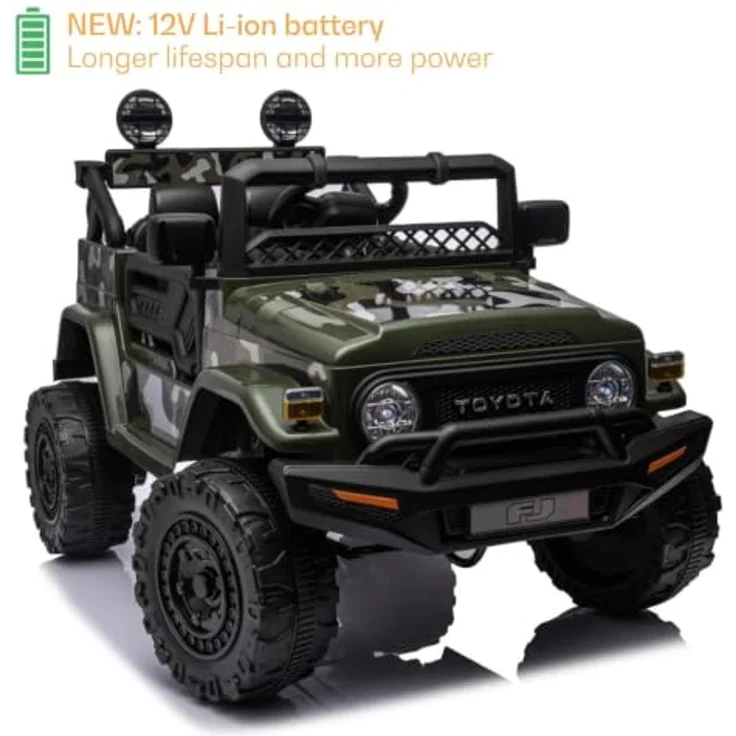Vrooomy Elektrofahrzeug Toyota FJ Cruiser, 12V mit Fernbedienung, für 1 bis 6 Jahre, grün, 3 km/h-6 km/h, mit MP3-Player und Sicherheitsgurt – Bild 2