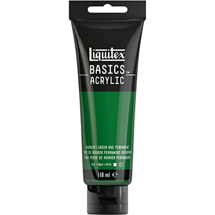 Liquitex Basics Acrylfarbe Hookers Grün 118ml, lichtecht, mittlere Viskosität, seidenglänzend, monopigmentiert, Archivqualität – Bild 1