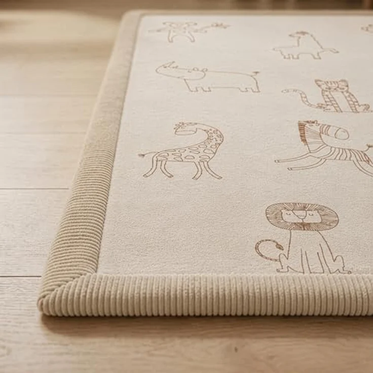 Sanosoft® Krabbelteppich für Babys – Rutschfeste & Kuschelige Spielmatte, Schadstoffgeprüft, Öko-Tex zertifiziert, Motiv Afrika, 120x170cm – Bild 2