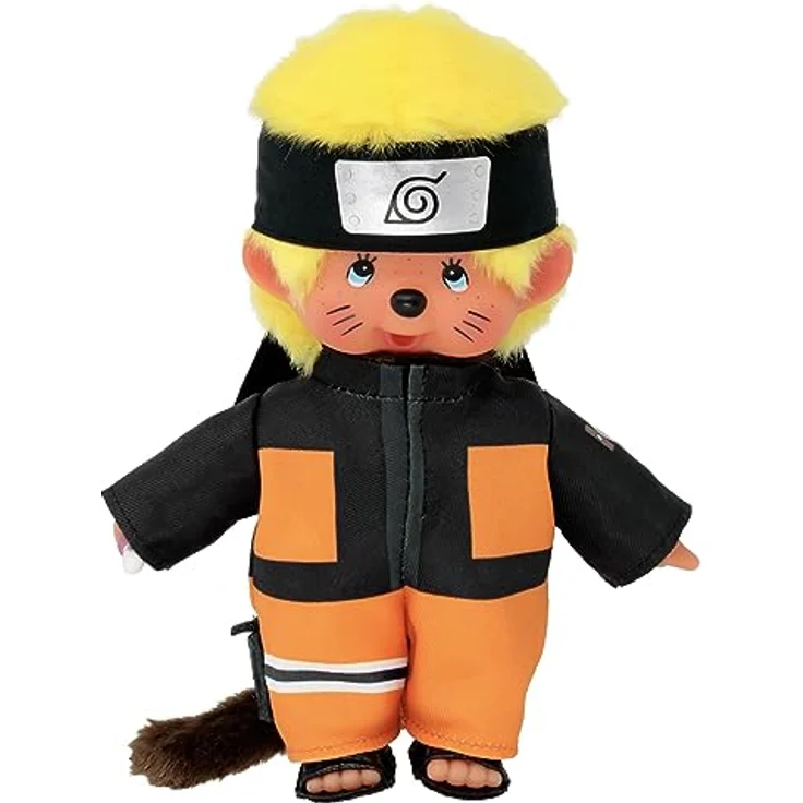 BANDAI Monchhichi Kuscheltier Naruto Shippuden, 20 cm, superweiches Affenkuscheltier für Kinder ab 2 Jahren – Bild 2