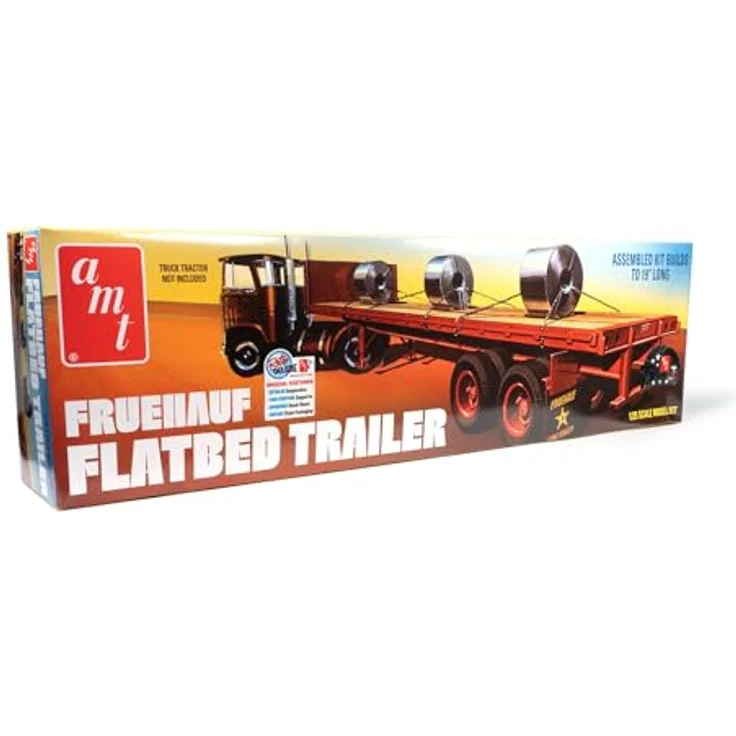 AMT 1/25 Fruehauf Flatbed Trailer, maßstabsgetreuer Modellbausatz für Modelleisenbahnen – Bild 1