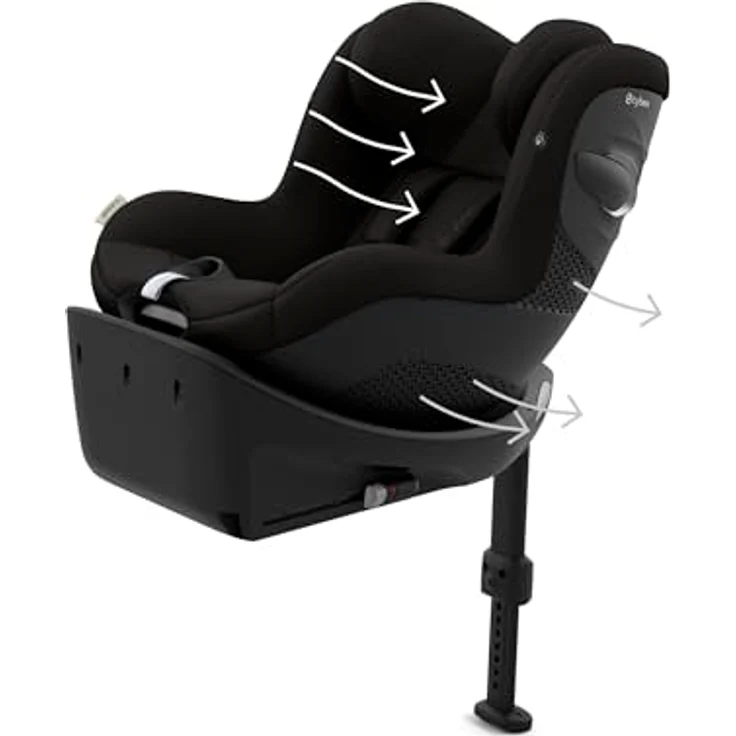 Cybex Sirona Gi i-Size, Reboard Kindersitz mit 360° Drehung und integrierter Basis, Magic Black – Bild 6
