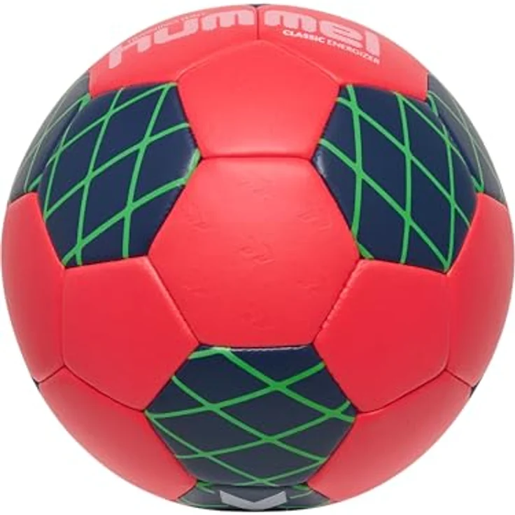 hummel hmlCLASSIC Energizer HB, RED/Marine/Green Handball mit winded bladder – Bild 4