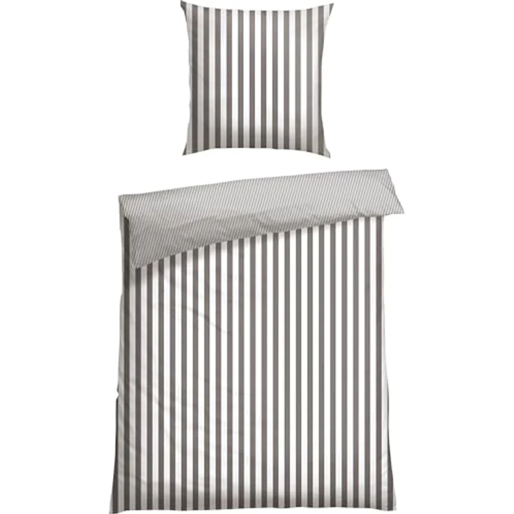 Schiesser Bettwäscheset Marie | Renforcé | 100% Baumwolle aus nachhaltiger Produktion | 155x220cm + 80x80cm | Grau – Bild 4