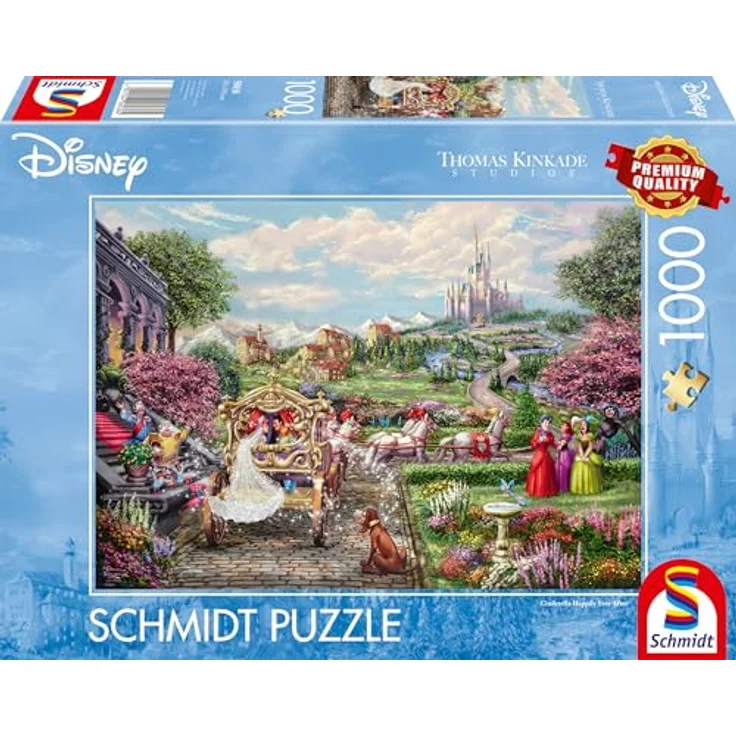 Schmidt Spiele 58038 Disney, Cinderella Happily Ever After, Thomas Kinkade, 1000 Teile Puzzle, Mehrfarbig – Bild 1