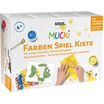 KREUL Mucki Fingermalfarbe Spielset, 5 x 50 ml Fingerfarbe in bunten Farbtönen, 12 Malvorlagen und Malwerkzeuge, dermatologisch getestet, vegan