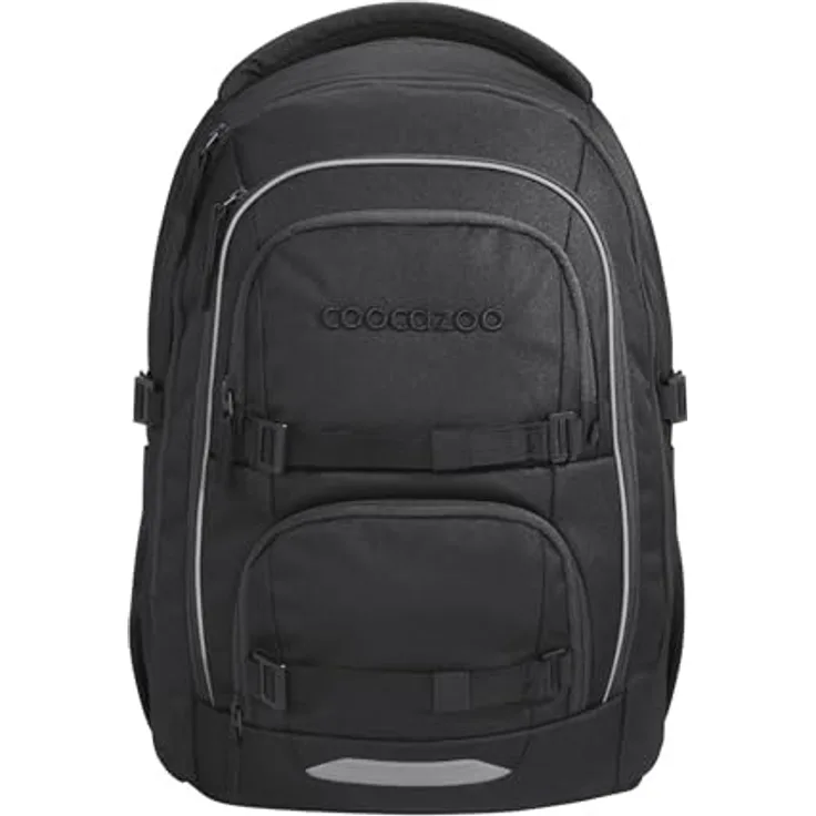 Coocazoo PORTER Schulrucksack „Black Coal”, ergonomischer & anpassbarer Tornister, höhenverstellbar, mit Brustgurt & Hüftgurt, ideal für die 3. Klasse, schwarz