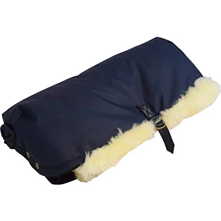 Naturasan Lammfell Handwärmer, warmer Kinderwagen Handmuff mit Lammfell Innenfutter, Muff, Kiwa, Buggy, Jogger, Radanhänger, HW-02 (Navy) – Bild 2