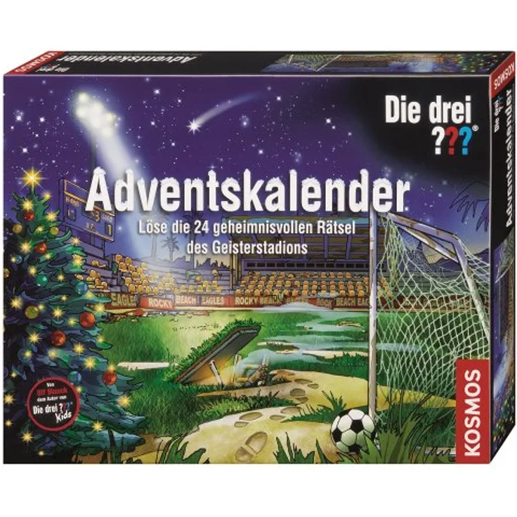 Kosmos 631581 - Die DREI ??? - Adventskalender 2013, Spannende Detektivgeschichte mit Rätseln über 24 Tage, mit tollen Detektiv- und Fussballgimmicks - Preisvergleich