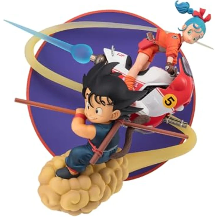 TAMASHII NATIONS Dragon Ball FiguartsZERO Son Goku & Bulma Sammelfigur, 170 mm mit transparenten Effekten und Magazin-Hintergrund, limitierte Auflage – Bild 1