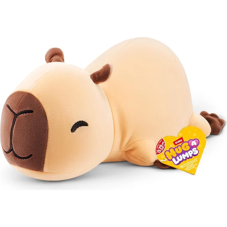 ZURU Hug A Lumps Capybara Connie, 30 cm, beige, gewichtet für Entspannung und Kuschelerlebnis