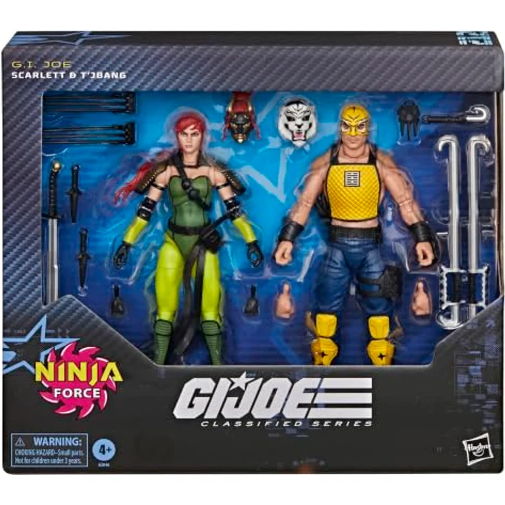 Hasbro G.I. Joe G20465L00 Classified Series, Ninja Force Scarlett und T'Jbang Figuren-Set mit 15 Zubehörteilen aus ABS, PP und PVC – Bild 3