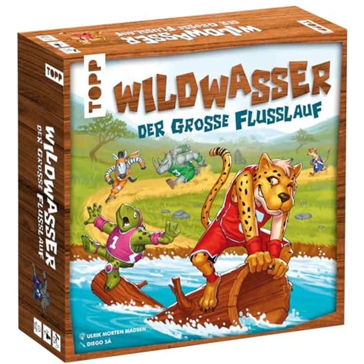 TOPP Wildwasser – Der große Flusslauf, Wettlaufspiel für 2–6 Personen, ab 8 Jahren, 20–40 Minuten Spielzeit, ausgezeichnet als Familienspiel des Jahres 2020 in Dänemark – Bild 1