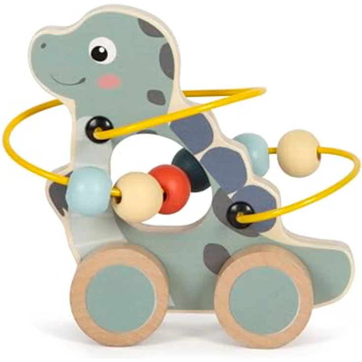 Small Foot Schiebetier mit Motorikschleife „Dino“, aus FSC 100%-zertifiziertem Holz, für Kinder ab 12 Monaten, 12615 – Bild 2