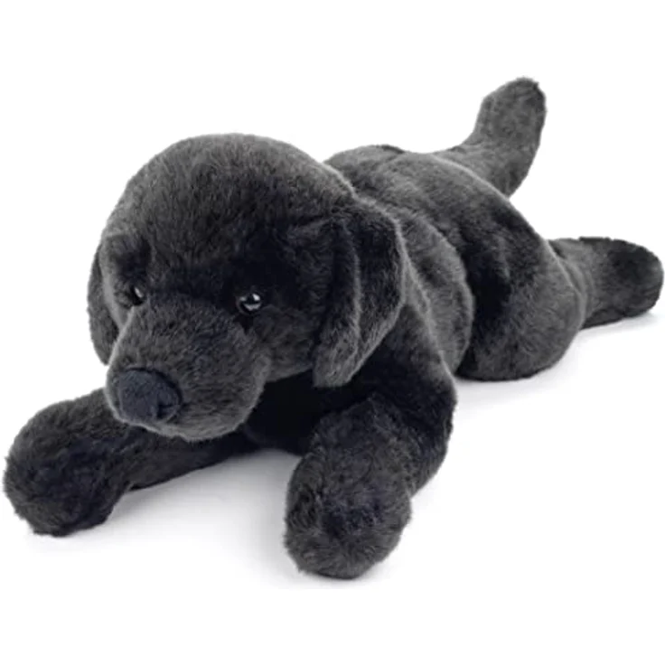 Uni-Toys - Labrador schwarz, liegend - 40 cm (Länge) - Plüsch-Hund, Haustier - Plüschtier, Kuscheltier - Naturgetreues Design, geprüfte Sicherheit, recyceltes Füllmaterial – Bild 1