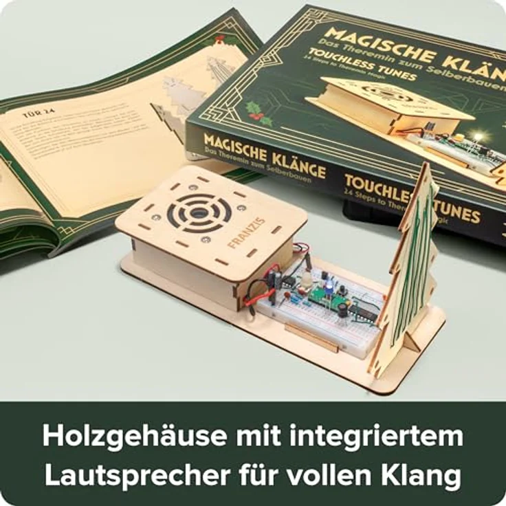 FRANZIS Theremin Bausatz Adventskalender, gelasertes Sperrholzgehäuse mit vorinstallierter Weihnachtsmelodie, ab 14 Jahre – Bild 8