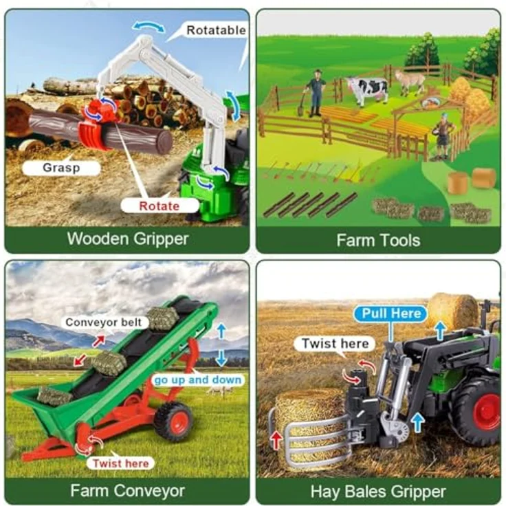 COIL Spielzeug-Traktor Tierfarm, 1:24 Modell: 3902, 45-teiliges Set, ab 3 Jahren – Bild 5