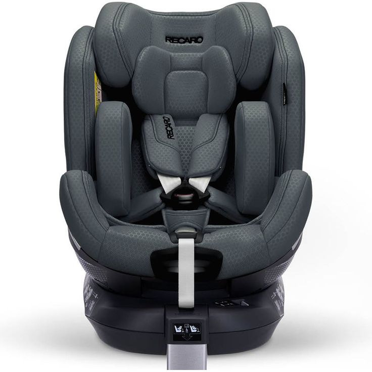 Recaro Reboard-Kindersitz Xenon 1, drehbar ab Geburt bis 7 Jahre, inkl. Sitzverkleinerer und Isofix-Basis mit Stützfuß, Gallant Grey