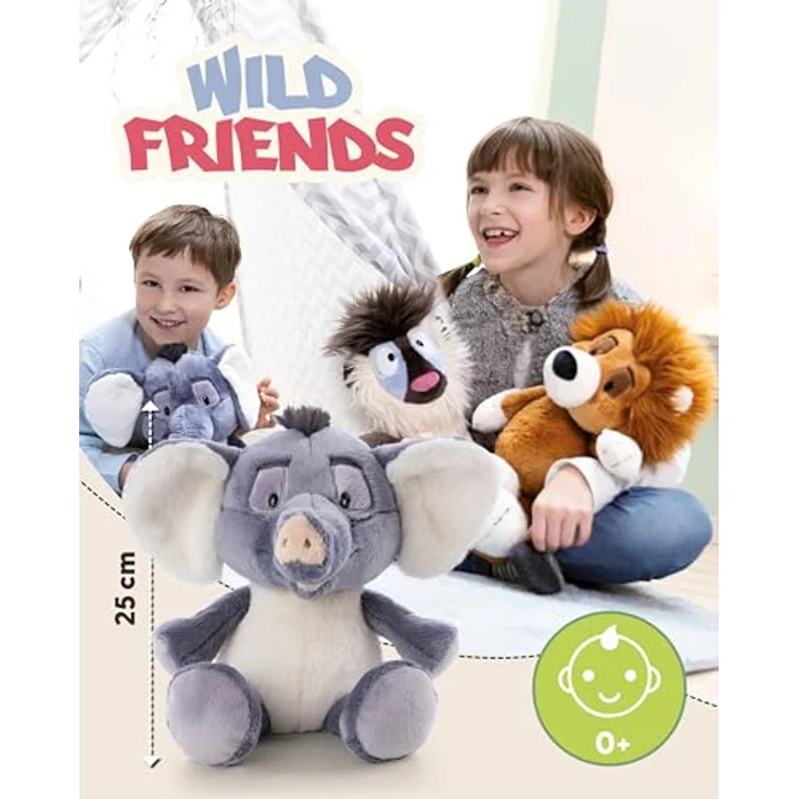 NICI Kuscheltier Elefant EL-Flora, 25cm grau, weiches Plüschtier aus recyceltem Material, ideal zum Kuscheln und Spielen, tolles Geschenk für Kinder & Erwachsene - 62741 – Bild 3