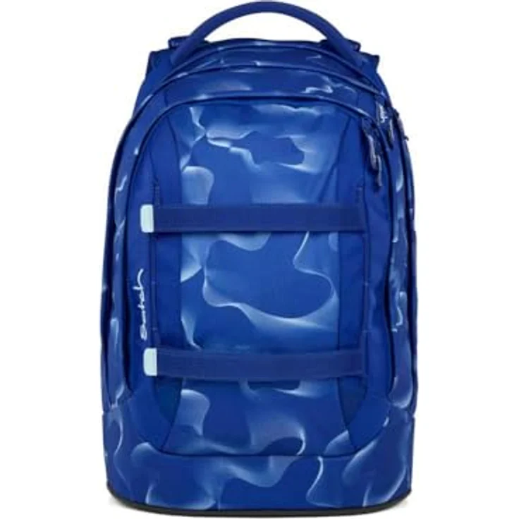 Satch pack Schulrucksack Set 2tlg. inkl. Schlamperbox mit 3D Soft-Mesh Rückensystem, Organisierungsfach und Geodreieck, Vibrant Blue – Bild 2