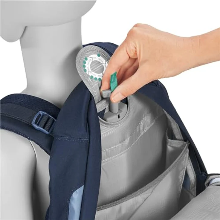 coocazoo Schulrucksack Mate „Geometric Sky”, grau-blau, ergonomischer & anpassbarer Tornister, höhen- & größenverstellbar, mit Brustgurt & Hüftgurt, ab der 3. Klasse – Bild 4