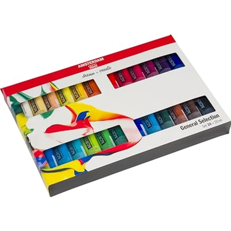 Amsterdam Standard Series Acrylfarben Set für Einsteiger, Farbmischset mit 24 x 20 ml Tuben, ausgewogene Farbpalette und hohe Lichtbeständigkeit – Bild 3