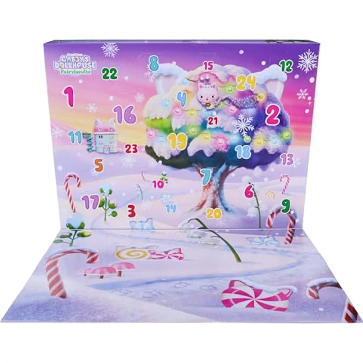 DREAMWORKS GABBY'S DOLLHOUSE Gabby's Dollhouse Figure Fairylandia Advent Calendar mit 24 Überraschungen, 7 exklusiven Figuren und winterlicher Spielfläche – Bild 5