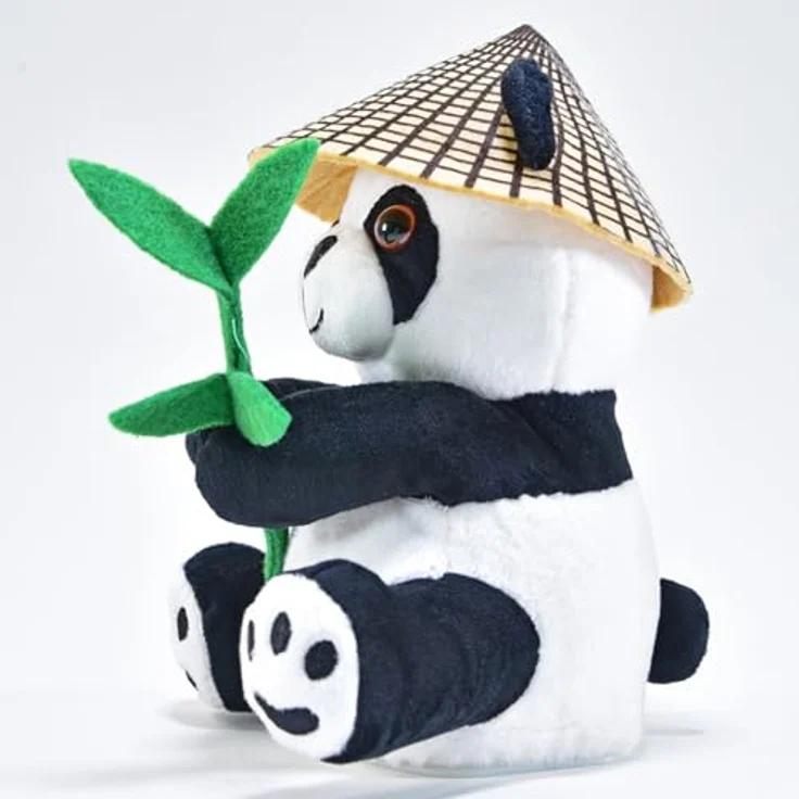 Kögler Kuscheltier Labertier Panda Bär Bao Bao mit Hut & Bambus spricht alles nach 18cm, Batterien inklusive – Bild 4