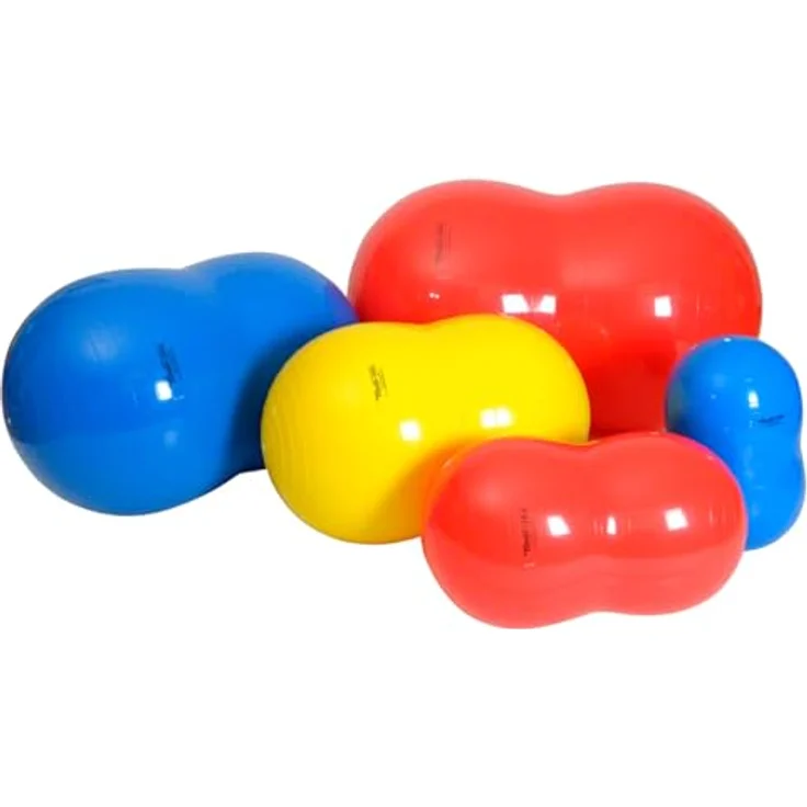 Gymnic Physio-Roll Gymnastikball Doppelball, 130 cm, rot, belastbar bis 300 kg, latexfrei – Bild 5