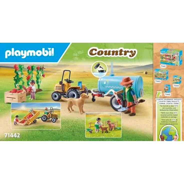 Playmobil® Traktor mit Anhänger und Wassertank (71442), Country Konstruktions-Spielset, (117 St), teilweise aus recyceltem Material, Made in Germany – Bild 5