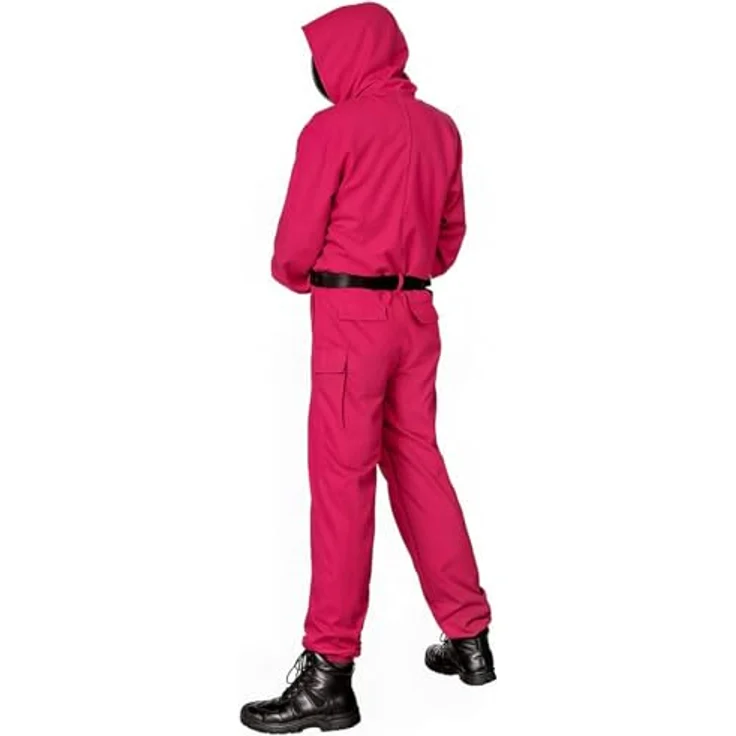 Maskworld Korean Game Aufseher Kostüm, Hot-Pink Overall ohne Maske, Größe M, für Karneval und Halloween – Bild 3
