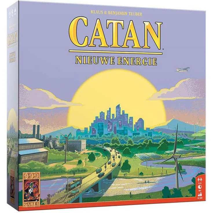 Merkloos 999 Games CATAN Neue Energie, strategisches Brettspiel für Energiemechaniken mit hochwertigen Holzspielsteinen