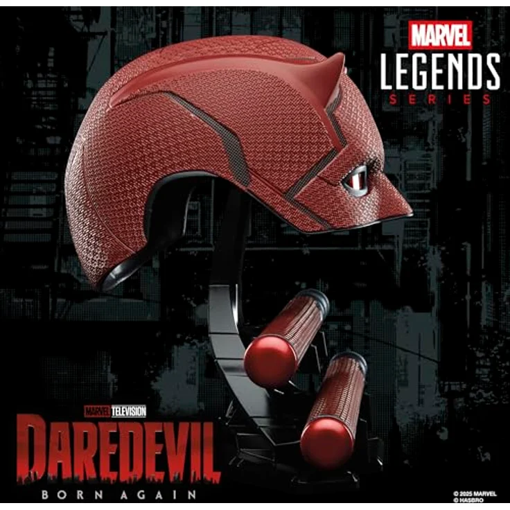 Marvel Legends Series Daredevil: Born Again Premium Rollenspielmaske und Schlagstock, 1:1 Skala mit roter Textur und Augenlinsen, inkl. Ständer zum Ausstellen – Bild 2