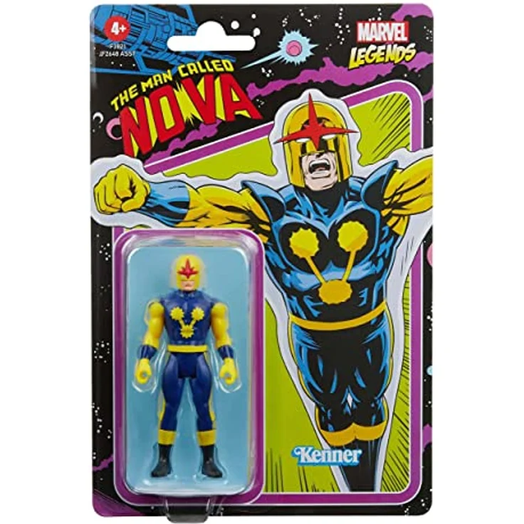 Hasbro Marvel Legends Series Marvel‘s Nova Action-Figur, 9,5 cm große Retro 375 Collection mit Bewegungspunkten, Spielzeug für Kinder ab 4, Multi, F3821 – Bild 2