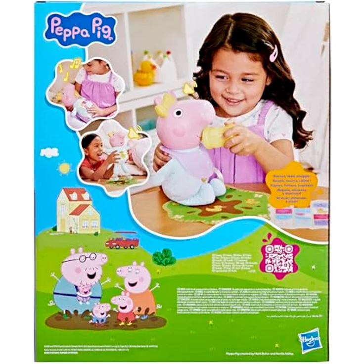 Hasbro Peppa Pig Oinks & Snuggles Evie, Interaktive Kuschelpuppe mit über 20 Soundeffekten und Zubehör – Bild 13
