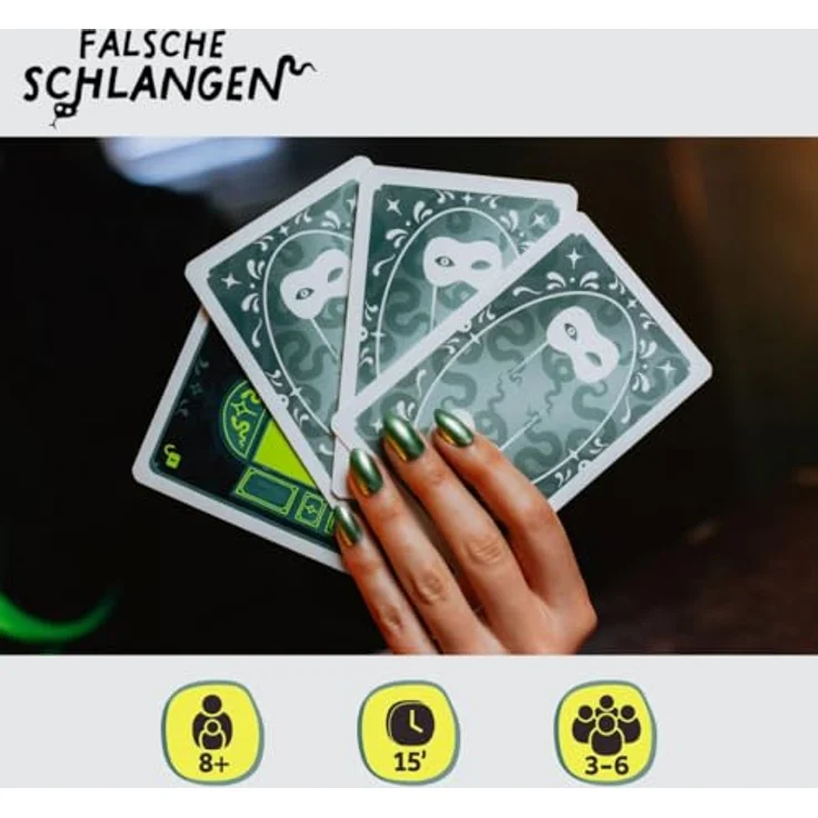 Edition SPIELWIESE Falsche Schlangen, Gesellschaftsspiel mit strategischem Bluff und Identitätsspiel-Dynamik, für 3–6 Spieler ab 8 Jahren – Bild 5