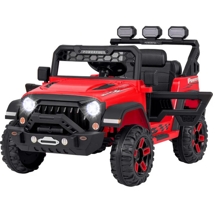 COSTWAY Elektro-Kinderauto, Jeep mit 2,4G Fernbedienung & USB, 12V Kinderfahrzeug in Rot