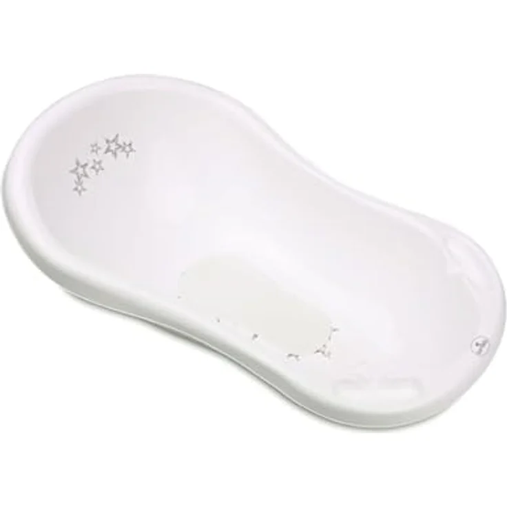 Lorelli Babybadewanne 1013046 Wasserablauf 84 cm Ablagefächer ergonomische Form, weiß uni – Bild 1
