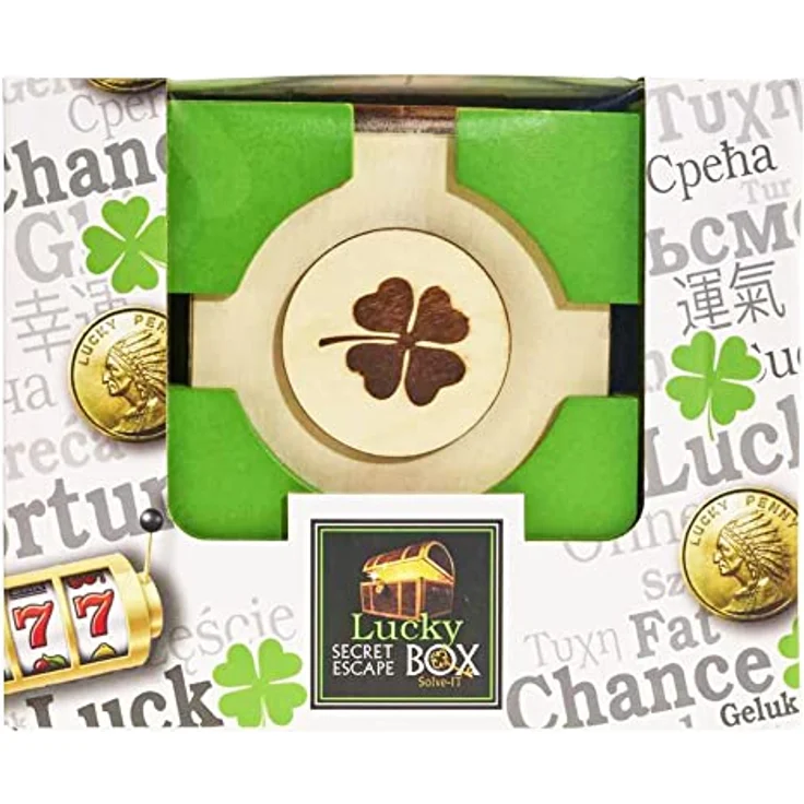 EUREKA Trickkiste Lucky! Secret Escape Box aus Holz, schwerer Schwierigkeitsgrad, ab 14 Jahre, Maße: 9 x 9 x 9 cm – Bild 2