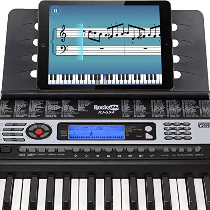 RockJam - RJ654 - Tragbares 54-Tasten Digital Keyboard mit Notenständer und Interaktivem LCD-Bildschirm – Bild 7