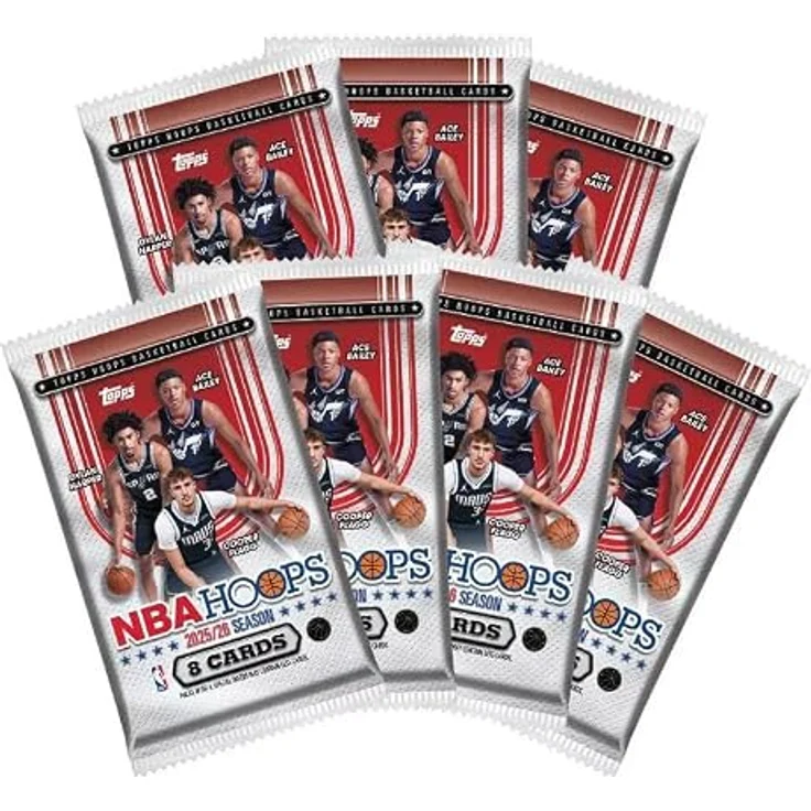 Topps 2025-26 NBA Hoops Value Box, Sammelkarte mit 56 Karten und exklusiven Inhalten – Bild 3