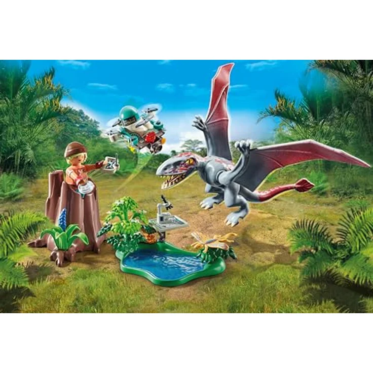 PLAYMOBIL 71525 Beobachtungsstation für Dimorphodon, Spielset mit Drohne und Mikroskop, Mehrfarbig – Bild 3