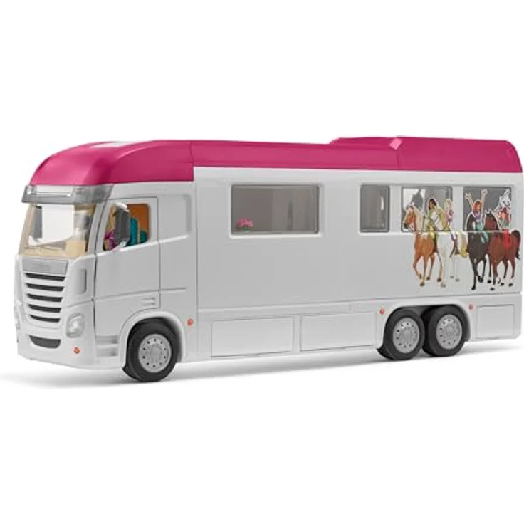 Schleich Pferdetransporter NEU - Horse Club (42619) mit integrierter Pflegestation, Grillplatz und Dachpool – Bild 6