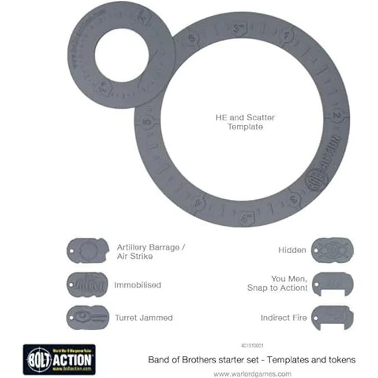 Warlord Games 409000001 Zubehör, Mehrfarbig Bolt Action 2 Templates - EN – Bild 2